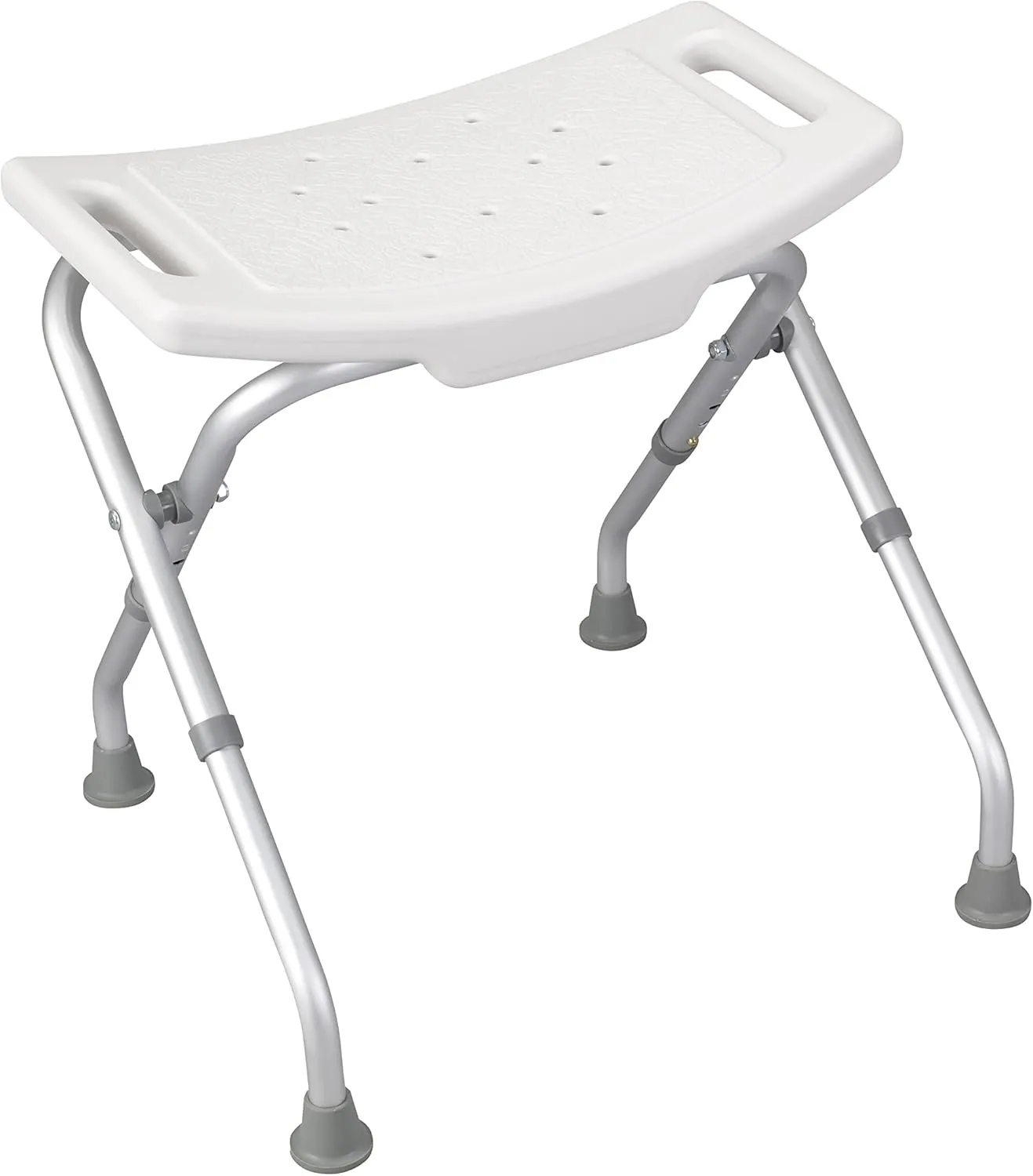 Drive Medical 12486 Folding Shower Chair, Bath Bench with Drainage Holes and In-Seat Handles, Supports Users Up To 300 Pounds, White
