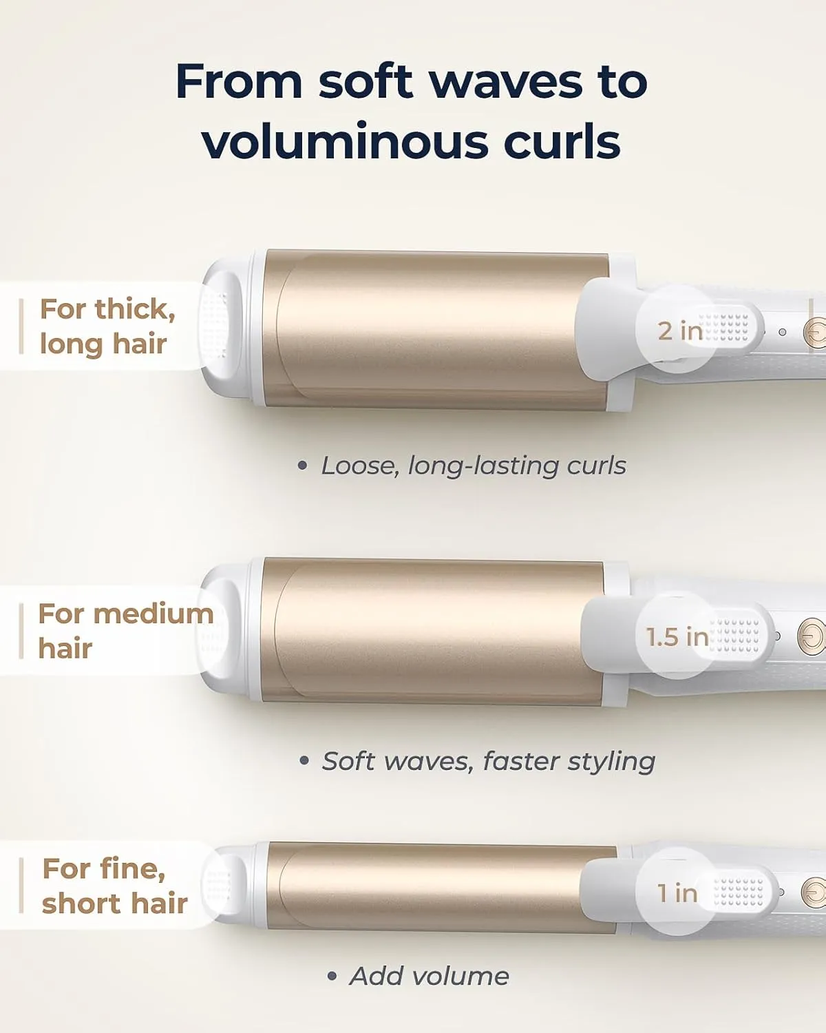 Dual-Voltage Curling Iron: 110V-240V 1 1/2 Inch Ceramic Wide Barrel 2-in-1 Curling Iron for Women - Europe Travel for Long/Medium Hair