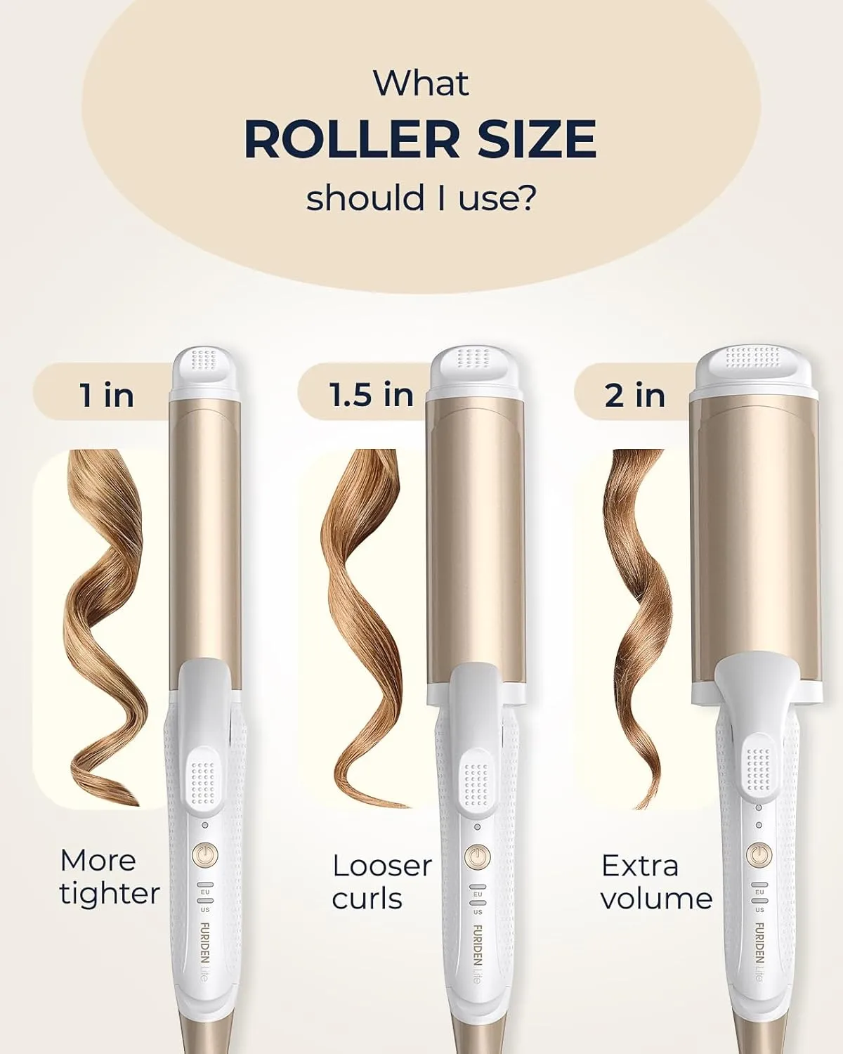 Dual-Voltage Curling Iron: 110V-240V 1 1/2 Inch Ceramic Wide Barrel 2-in-1 Curling Iron for Women - Europe Travel for Long/Medium Hair