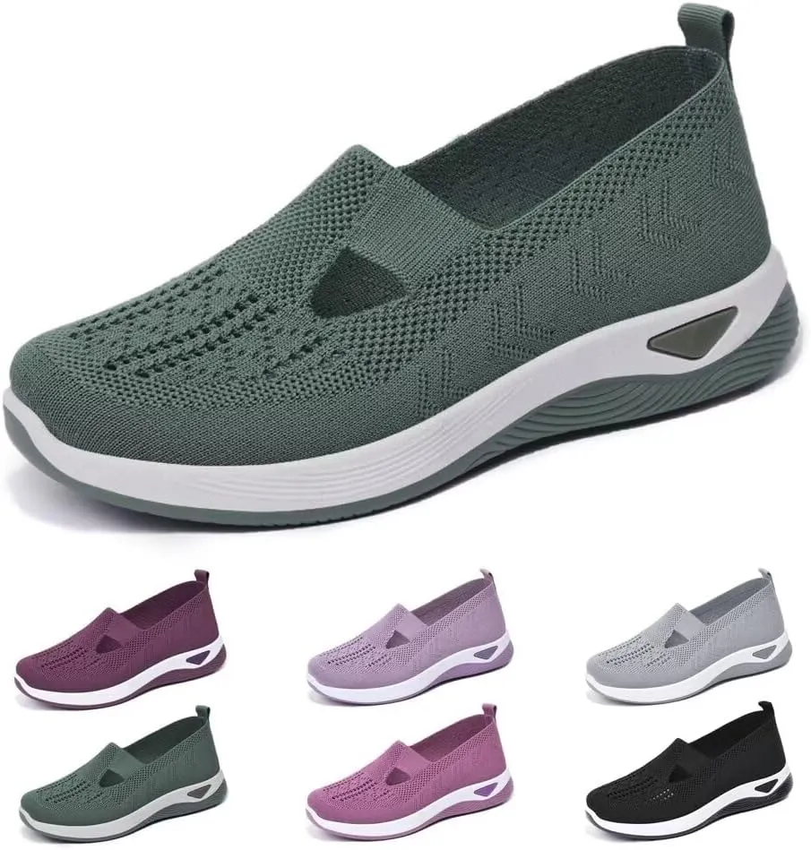 dubuto Women's Walking Shoes 2024 New Wove Breathable Soft Orthopedic Diabetic Comfortable Sneakers for Women Indoor Outdoor Casual Athletic Work Shoes