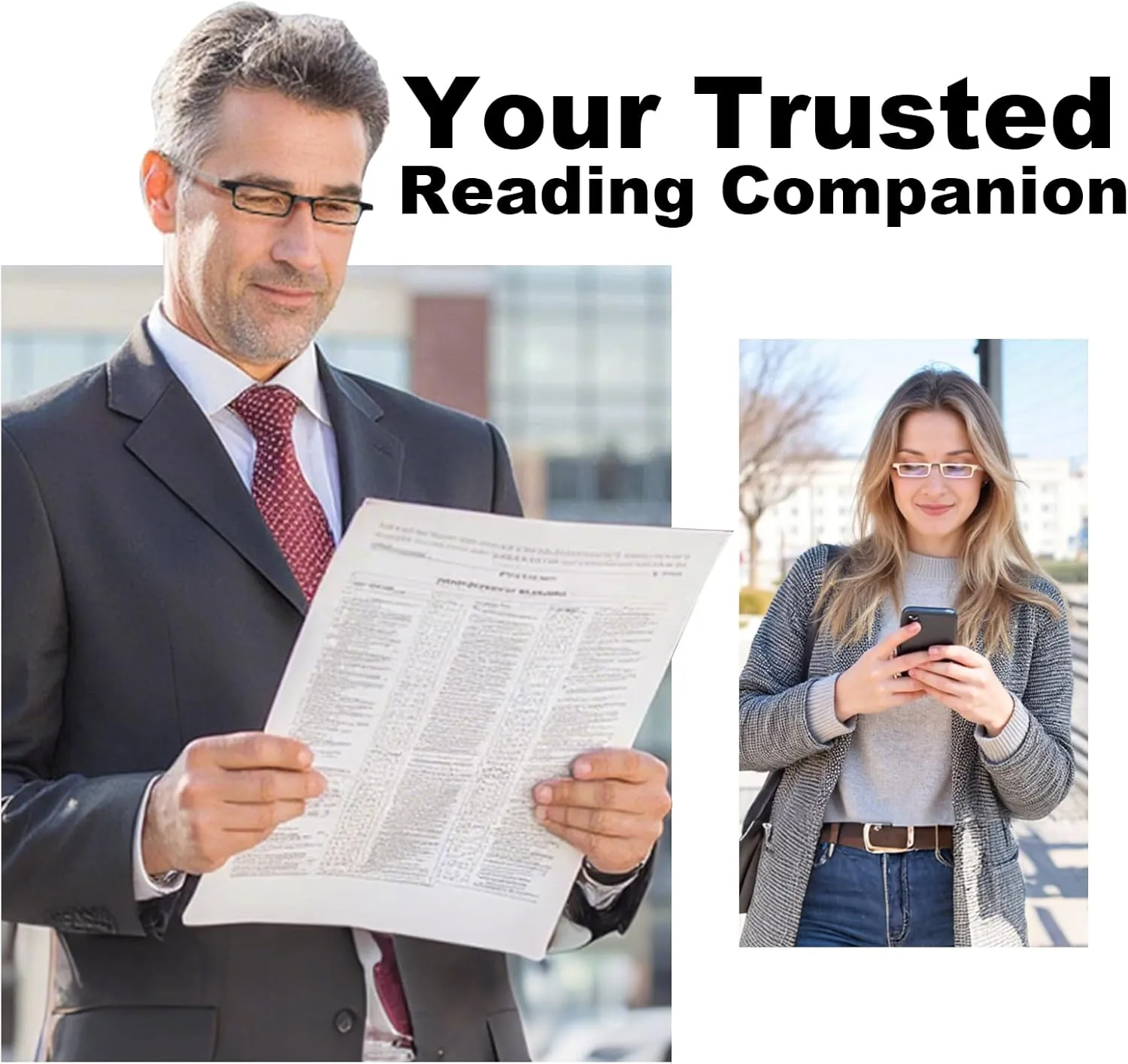 Durable Evolved Case Ultralight and Thin Folding Reading Glasses Flat Foldable Readers for Men Women Compact Magnetic Eyeglass Case Portable Rectangle(Clear, 1.0)
