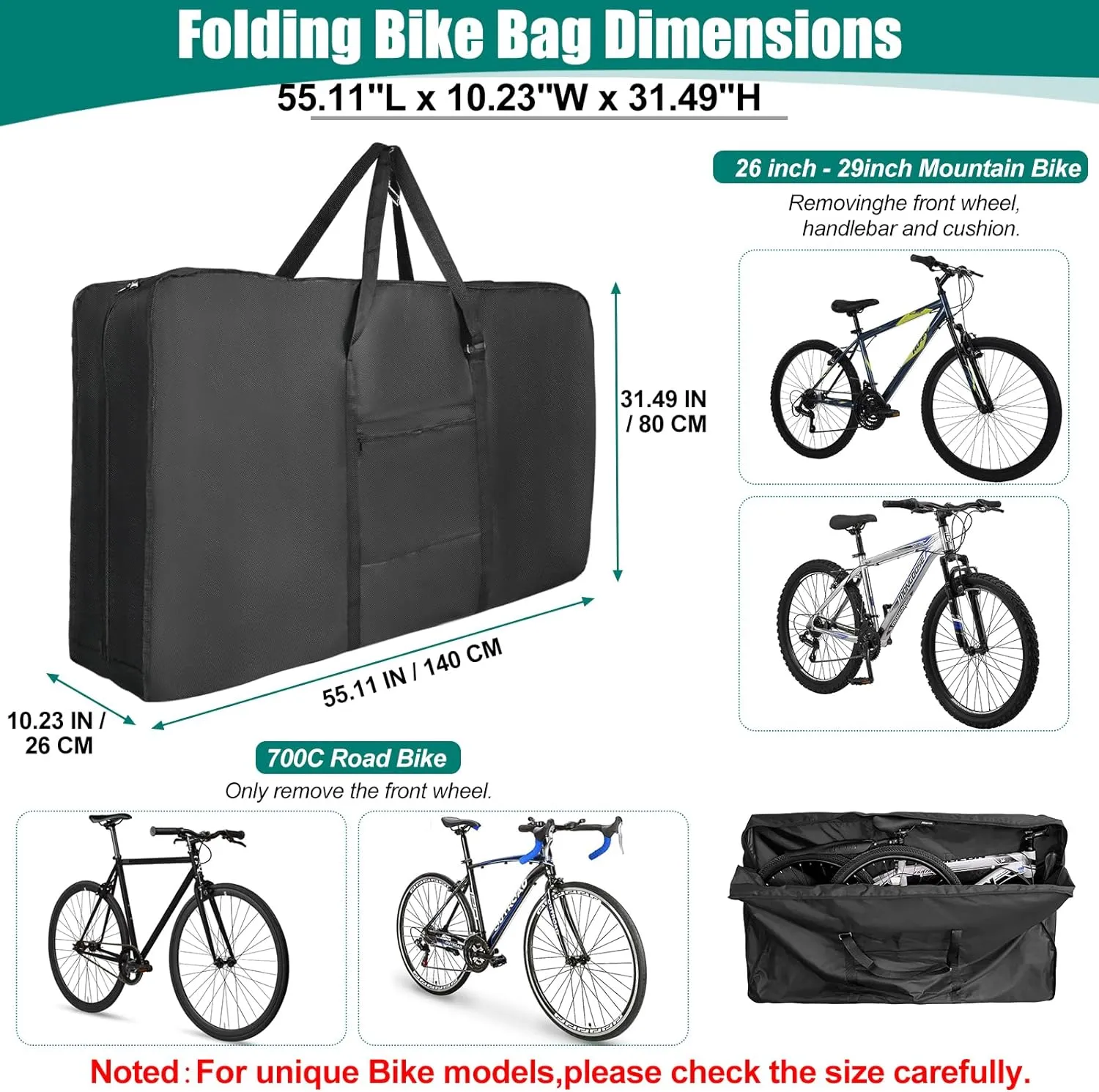 Durable Folding Ebike Bag, black