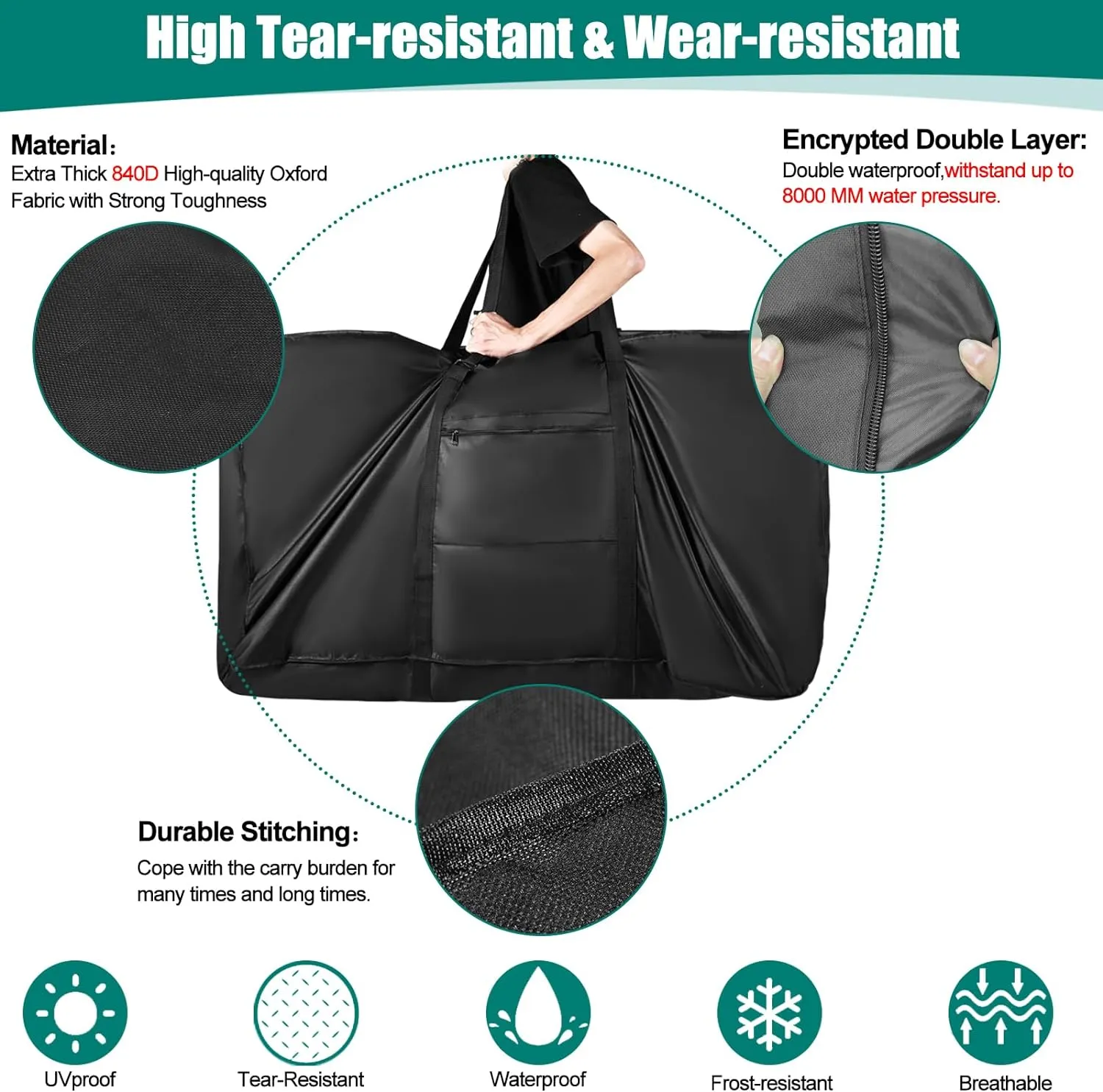 Durable Folding Ebike Bag, black