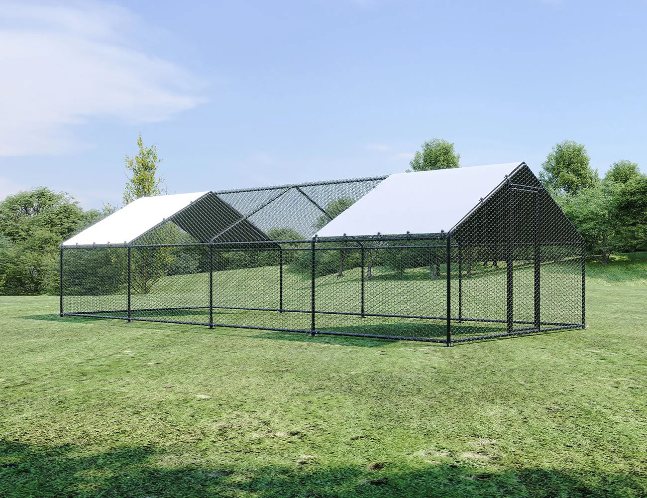 Durable Outdoor Chicken Run with Cover - 300x800x200cm