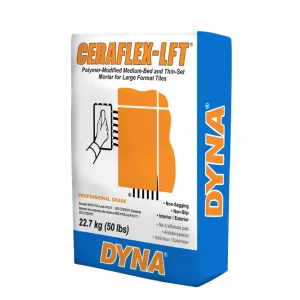 DYNA 611G50 22.7-kg. Grey CERAFLEX-LFT Polymer-Modified Medium-Set & Thin-Set Mortar for Interior/Ex