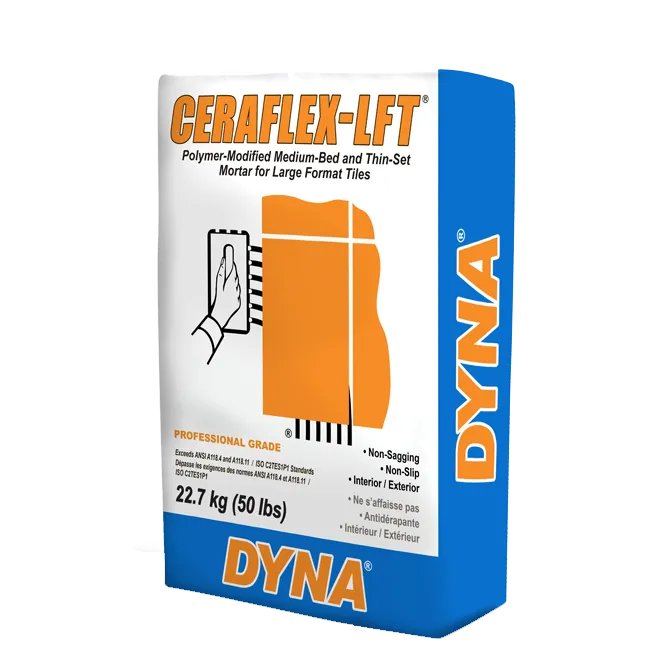DYNA 611G50 22.7-kg. Grey CERAFLEX-LFT Polymer-Modified Medium-Set & Thin-Set Mortar for Interior/Ex