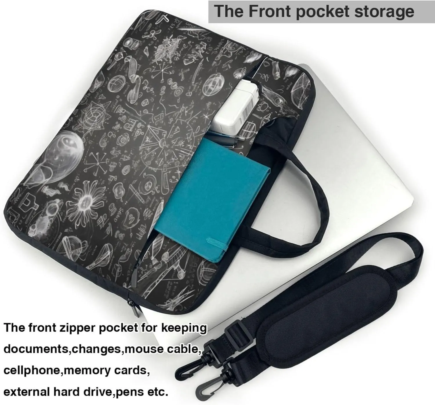 Education Chemistry Biological Laptop Shoulder Bag for Women, Laptop Sleeve Case Durable Computer Bag