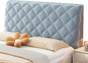 EFELIM Velvet Bed Headboard Slipcover for Queen Full Twin Cal King Size Beds, Quilted Bed Headboard Cover Upholstered Dustproof Protector Cover (Blue,160cm/63in)
