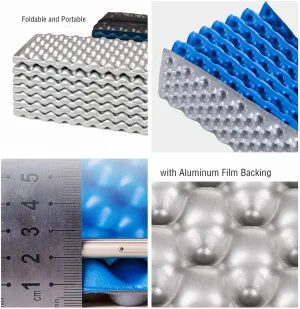 Egg Nest Moisture Picnic Mat,Egg Trough Moisture Proof Mat Egg Nest Folding Aluminum Film Sleeping Pad Thickened Ultralight Camping Cushion