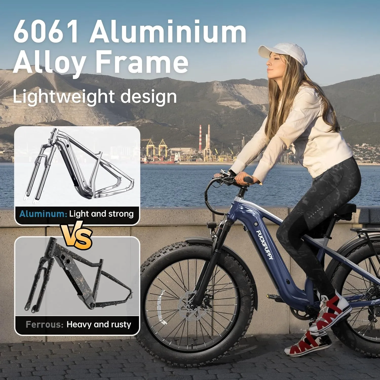 Electric Bike for Adults with 960W(Peak), 26" Fat Tire Electric Mountain Bike，48V 15AH Removable Battery Ebike, 28MPH Aluminum Frame E Bike with Rear Storage Shelf