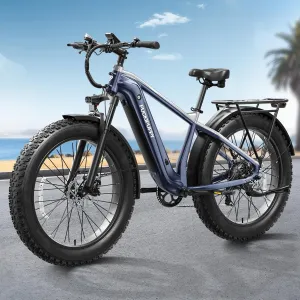 Electric Bike for Adults with 960W(Peak), 26" Fat Tire Electric Mountain Bike，48V 15AH Removable Battery Ebike, 28MPH Aluminum Frame E Bike with Rear Storage Shelf