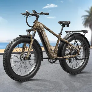 Electric Bike for Adults with 960W(Peak), 26" Fat Tire Electric Mountain Bike，48V 15AH Removable Battery Ebike, 28MPH Aluminum Frame E Bike with Rear Storage Shelf