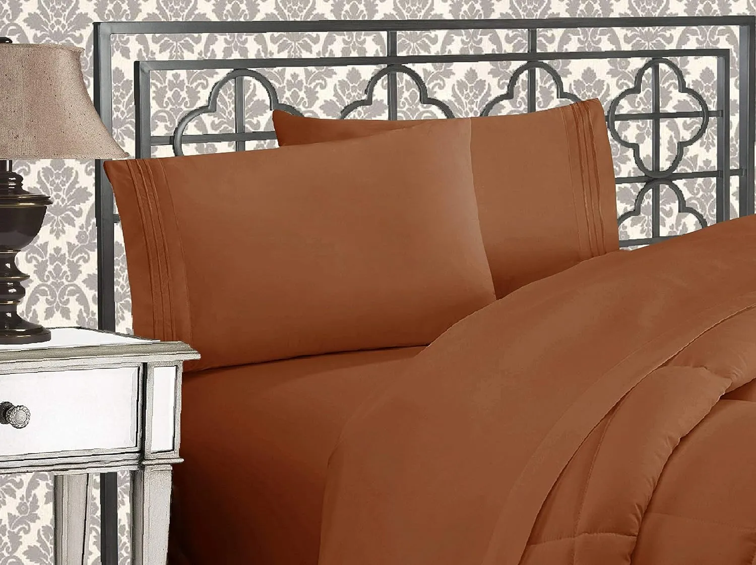 Elegant Comfort 1500 Premier Wrinkle & Fade Resistant Hotel Quality Ultra Soft Luxurious 4-Piece Bed Sheet Set with Deep Pockets, Twin/Twin XL Bronze