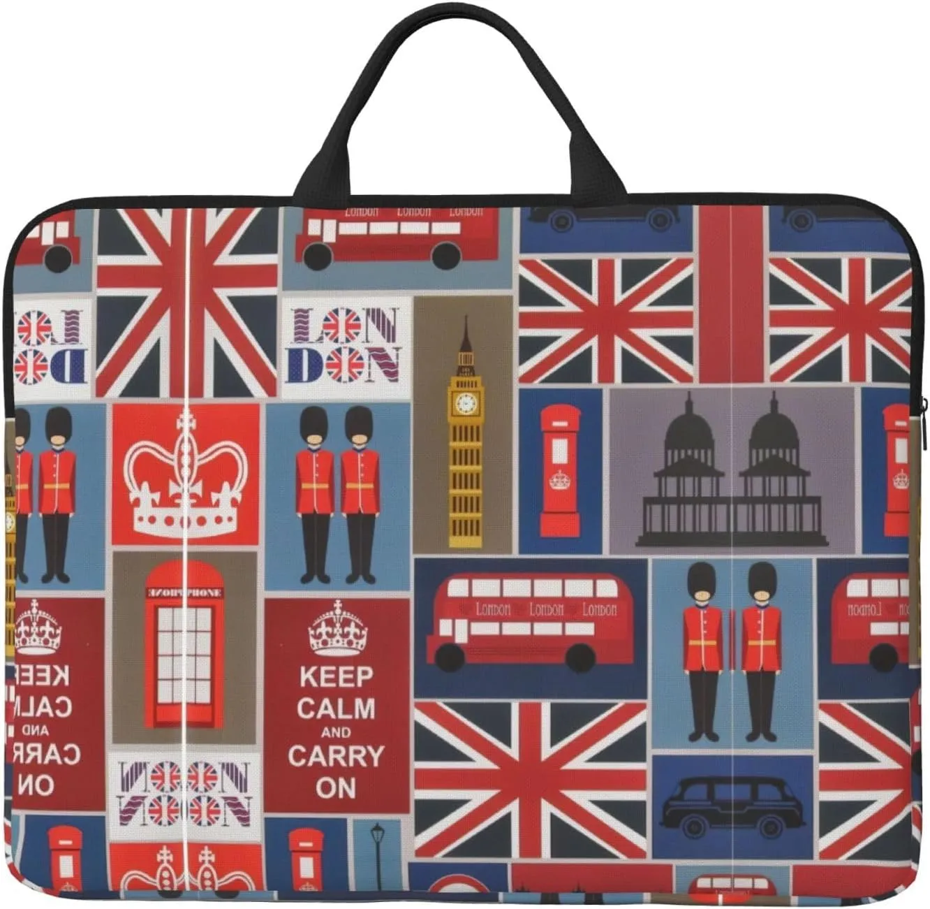 England Symbols print Durable Travel Laptop Bag HandBag Shockproof Carrying Bag Briefcase for 14inch Laptop Notebook