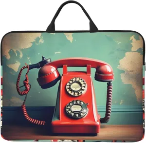 England UK Retro London Telephone print Durable Travel Laptop Bag HandBag Shockproof Carrying Bag Briefcase for 14inch Laptop Notebook