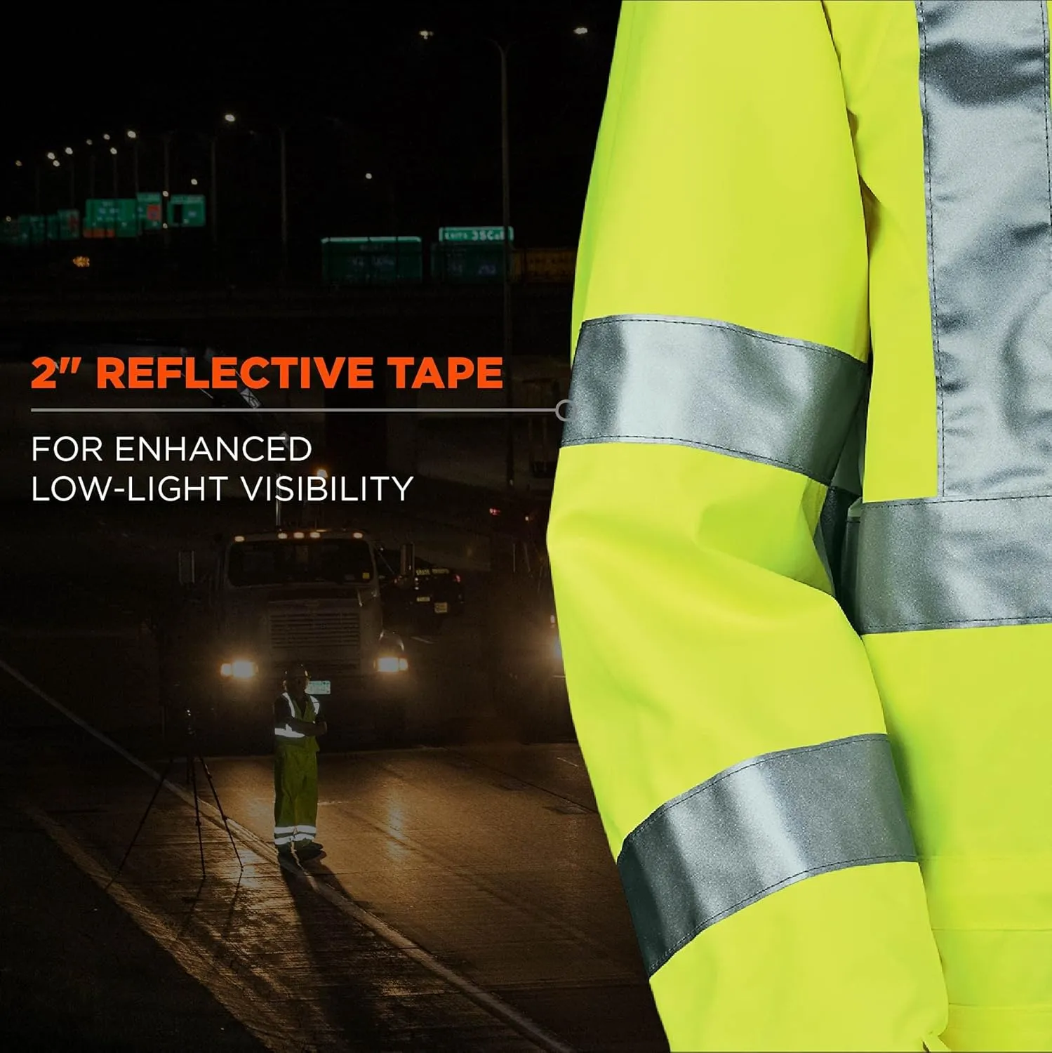 Ergodyne GloWear 8365 Rain Jacket, High Visibility, Reflective, ANSI Compliant outerwear Lime, X-Large
