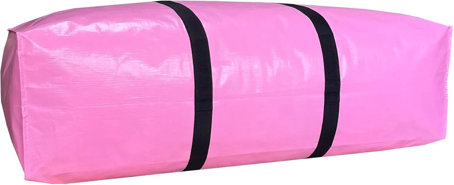 Extra Large Storage Duffle Bags, Jumbo Moving Tent Storage Bags, Foldable Big Pink XXL Duffle Bag for Travel, 56x27x15inch - 1PACK