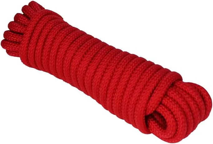 Extreme Max 3008.0361 16-Strand Diamond Braid Utility Rope - 1/2" x 100', Red