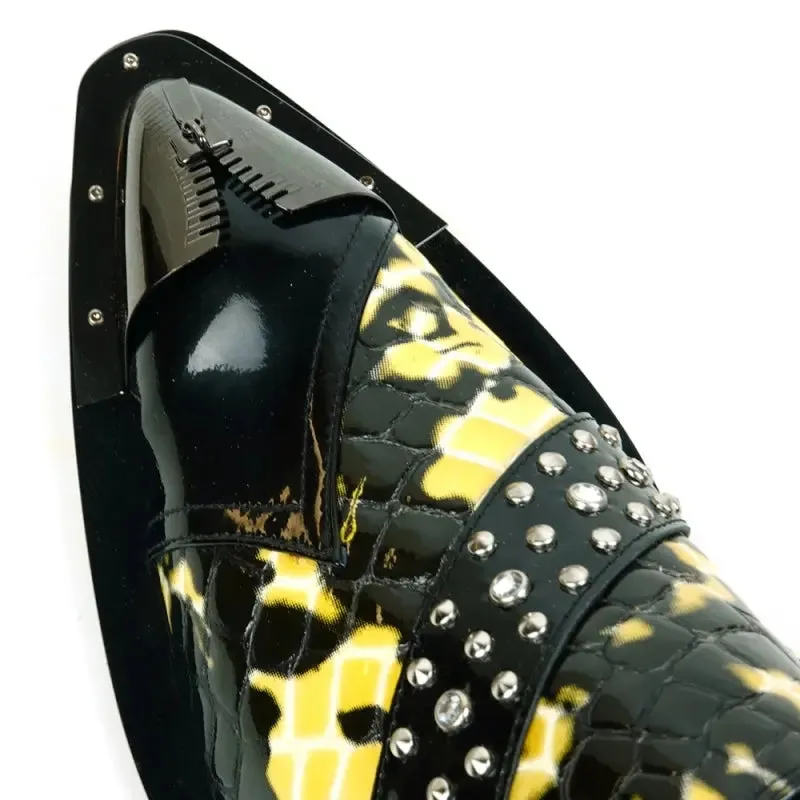 Fiesso FI-6942 Black White Loafers