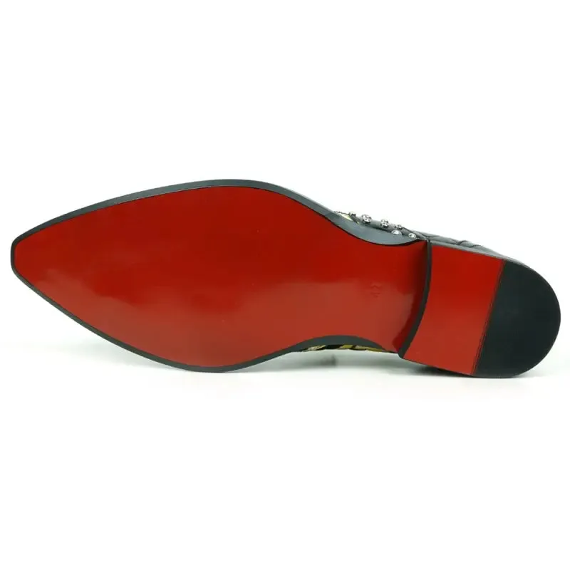 Fiesso FI-6942 Black White Loafers