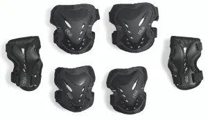 FILA Adult Protective Gear Tri-Pack - Wrist Guards, Knee Pads, Elbow Pads for Roller Skates & Inline Skates - Durable, Comfortable, Adjustable Fit for Skaters of All Levels | Black/Silver, Medium