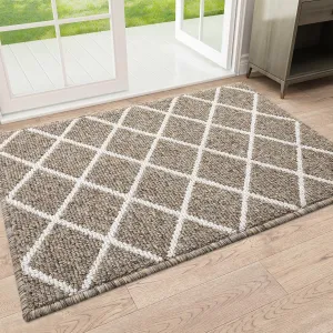 Finchitty Indoor Door Mat, Dirt Resistant and Absorbent, Low-Profile, Non-Slip, Washable Inside Floor Mats for Front Door, Back, and Entrance, 36" x 24", Khaki