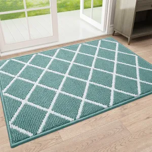 Finchitty Indoor Door Mat, Dirt Resistant and Absorbent, Low-Profile, Non-Slip, Washable Inside Floor Mats for Front Door, Back, and Entrance, 36" x 24", Sage Green