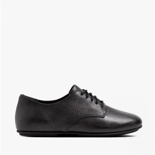 FitFlop ADEOLA LIZARD Womens Leather Derby Shoes All Black