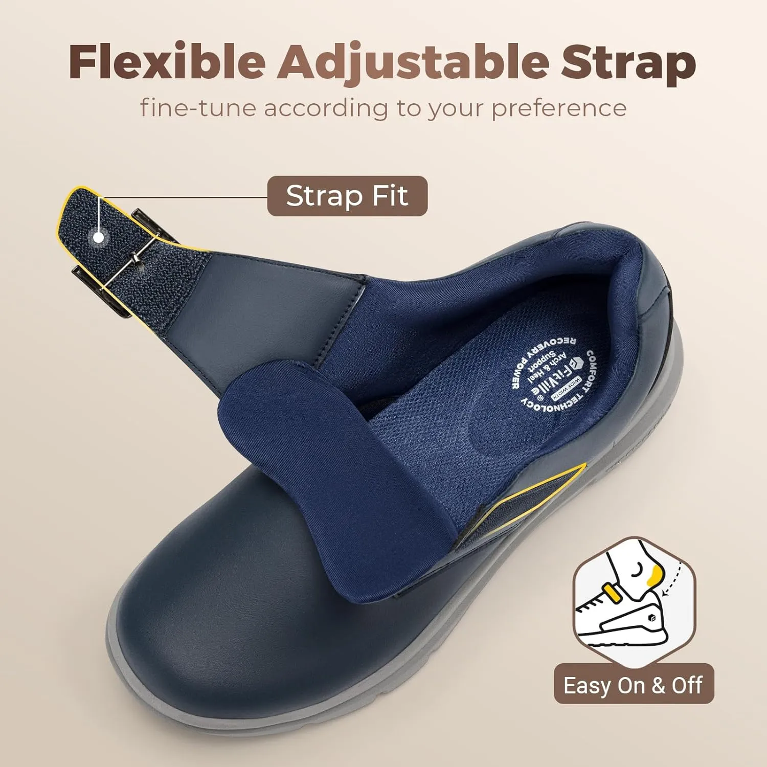 FitVille Extra Wide Diabetic Shoes for Men Swollen Feet Comfortable Casual Derby Dress Shoes for Men Wide Feet
