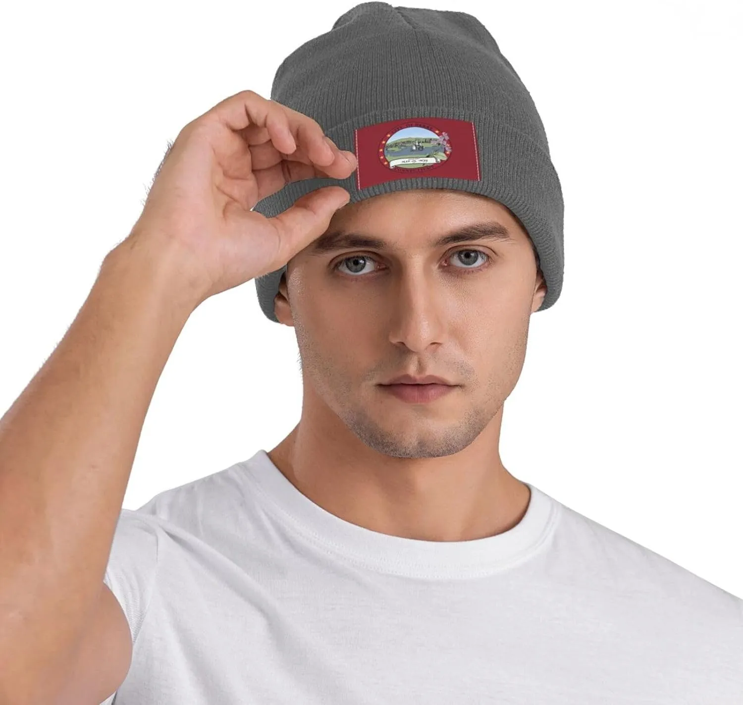 Flag of Derby Ct Knit Beanie Hat Winter Hats for Women Men Soft Warm Beanie Hat
