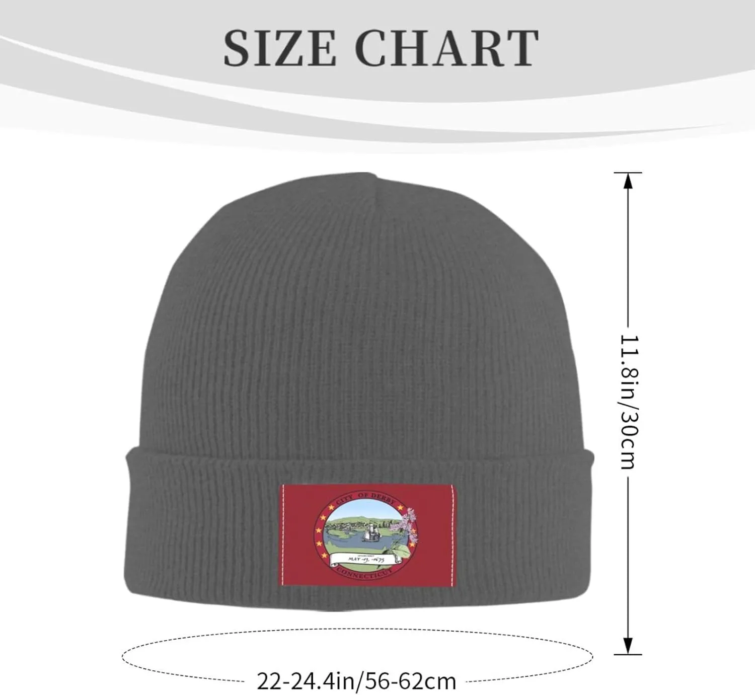 Flag of Derby Ct Knit Beanie Hat Winter Hats for Women Men Soft Warm Beanie Hat