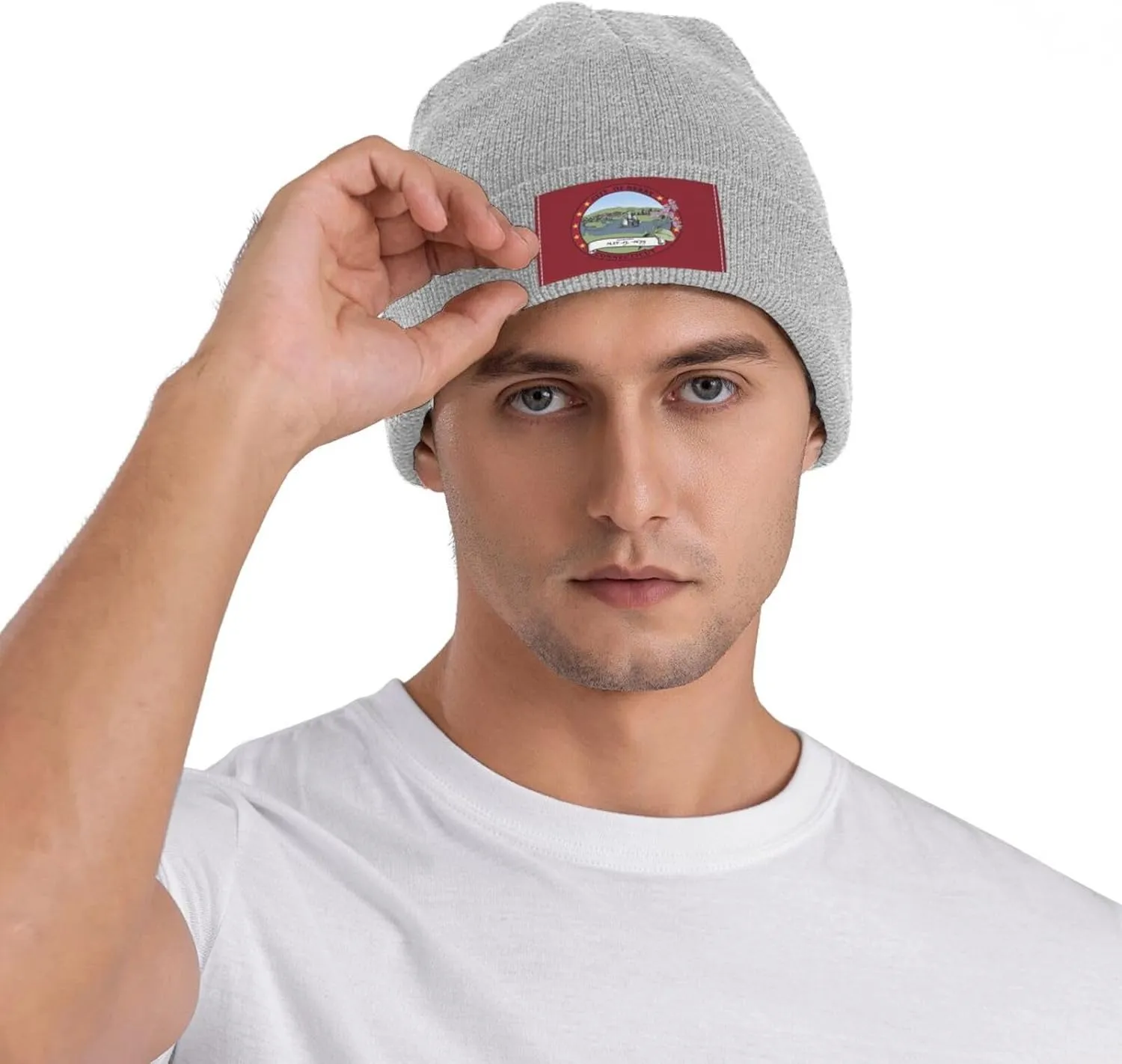 Flag of Derby Ct Knit Beanie Hat Winter Hats for Women Men Soft Warm Beanie Hat
