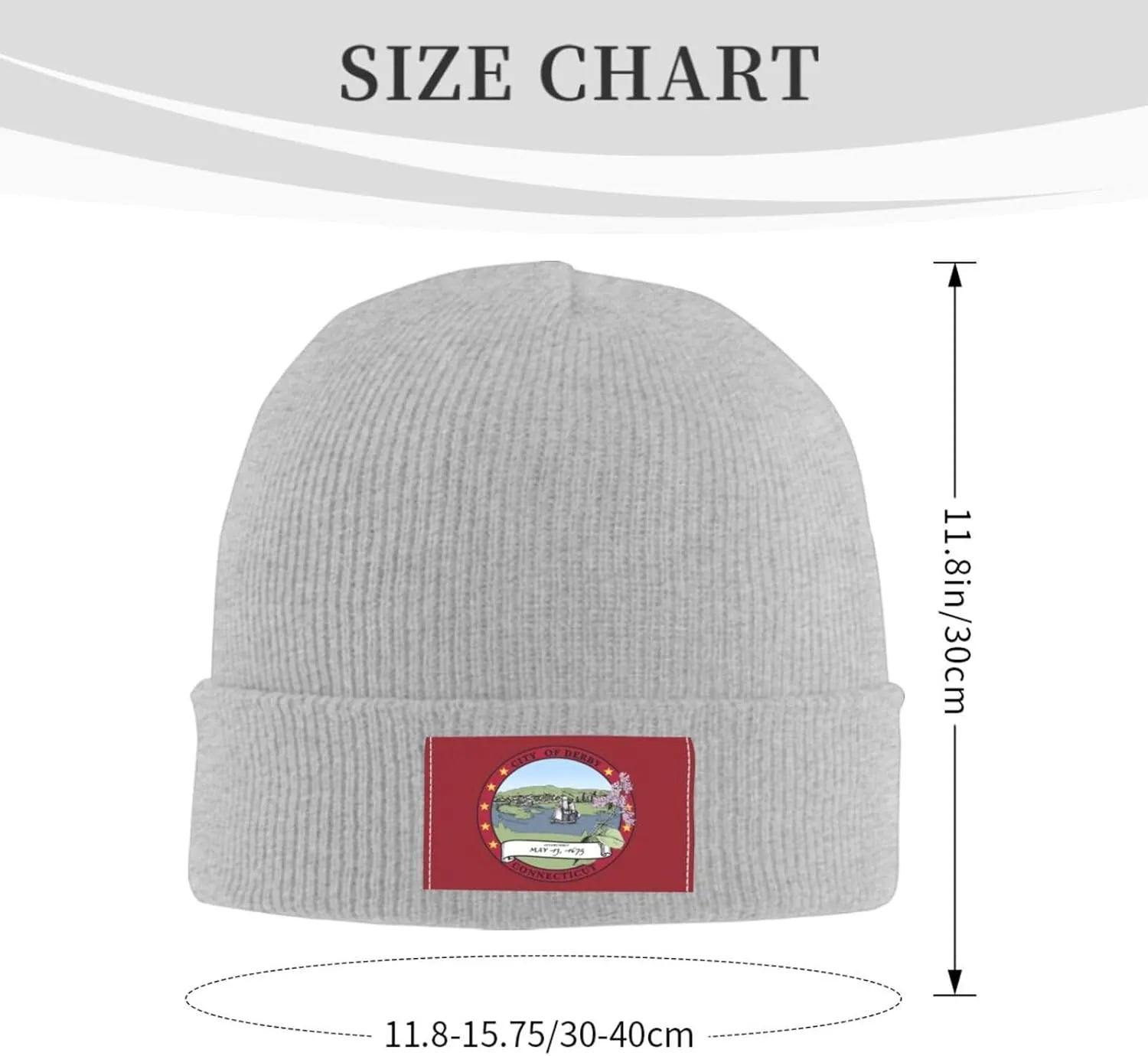 Flag of Derby Ct Knit Beanie Hat Winter Hats for Women Men Soft Warm Beanie Hat
