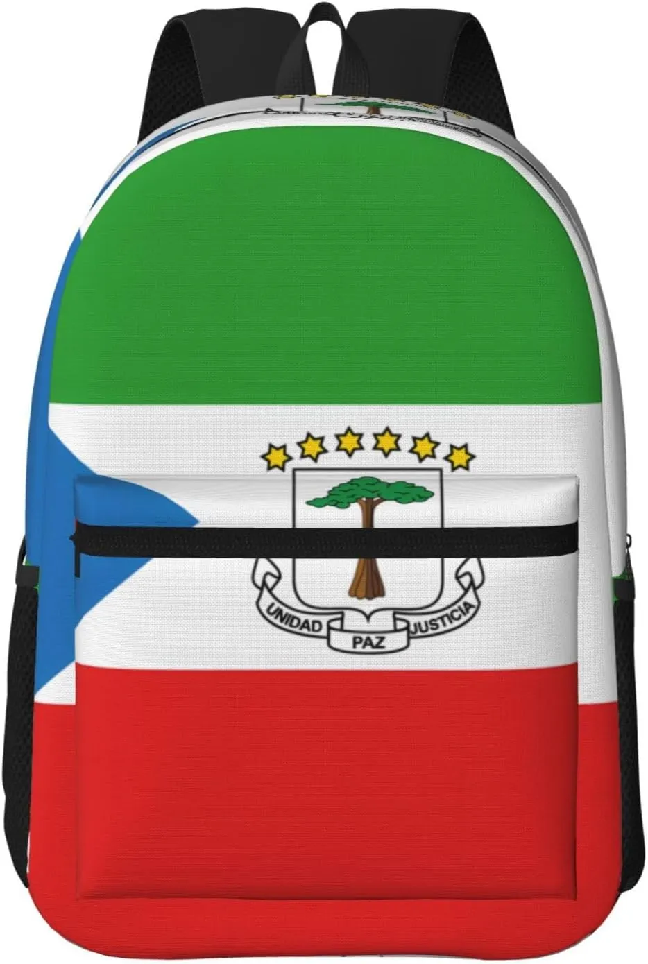 Flag of Equatorial Guinea Large capacity backpack (17 inches), suitable for men and women, suitable for school, work, hiking, camping