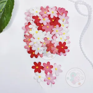 Flat Flowers With Pollens - Red Family