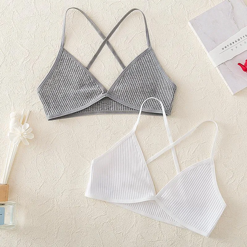 Flat Knit Strappy Bralette Thin Bra