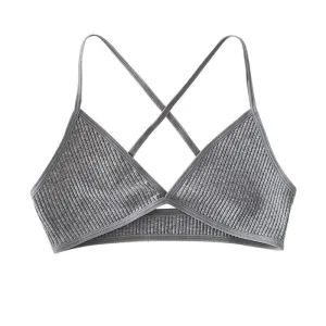 Flat Knit Strappy Bralette Thin Bra
