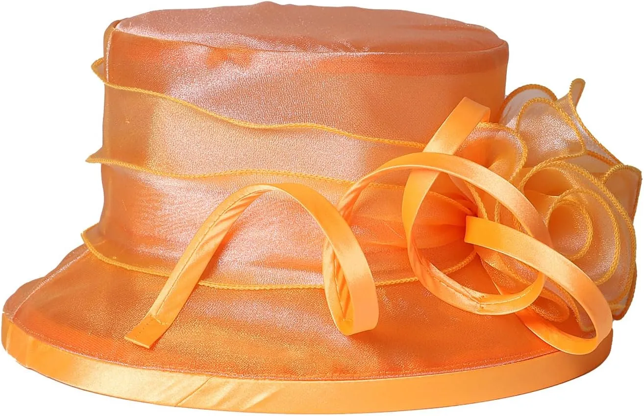 Flat Top Sun Visor Hats for Women Floral Bride Wedding Fascinator Hat Bucket Hat Cocktail Party Derby Cap