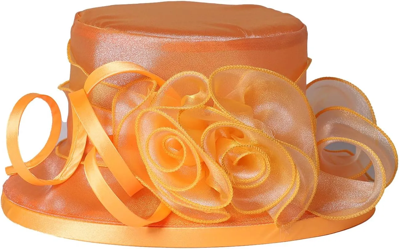 Flat Top Sun Visor Hats for Women Floral Bride Wedding Fascinator Hat Bucket Hat Cocktail Party Derby Cap