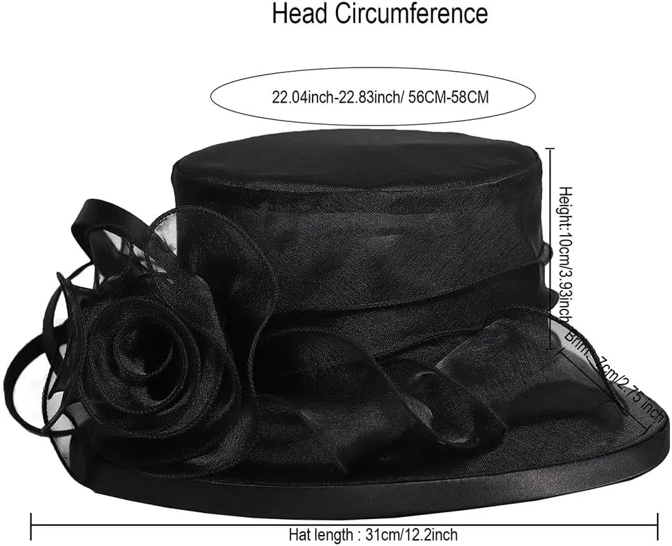 Flat Top Sun Visor Hats for Women Floral Bride Wedding Fascinator Hat Bucket Hat Cocktail Party Derby Cap