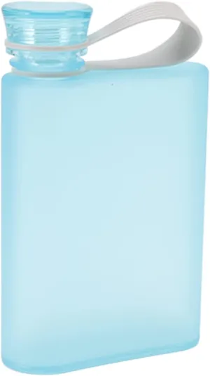Flat Water Bottle, 380ml Transparent A5 Water Bottle Leak Proof Rectangle Water Bottles Handbag Cold Flask for Outdoor Sport Gym Camping Hiking, 4.1 x 6.4in (Blue)