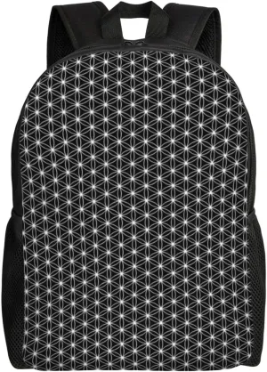 Flower Of Life Sacred Geometry Minimalist Laptop Backpack – Waterproof Business Travel Bag, Breathable Design, Modern Work & Leisure