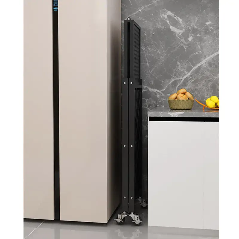 Foldable 4 Tier Kitchen Trolley Shelving Unit with Wheels