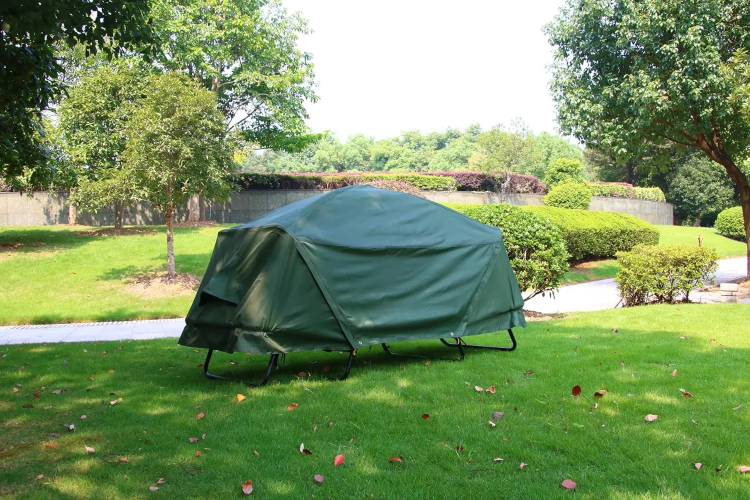 Foldable Camping Tent with Bed, 2 Layers High Elevated Fishing Tent, Waterproof Portable Sleeping Cot for Outdoor Garden Balcony