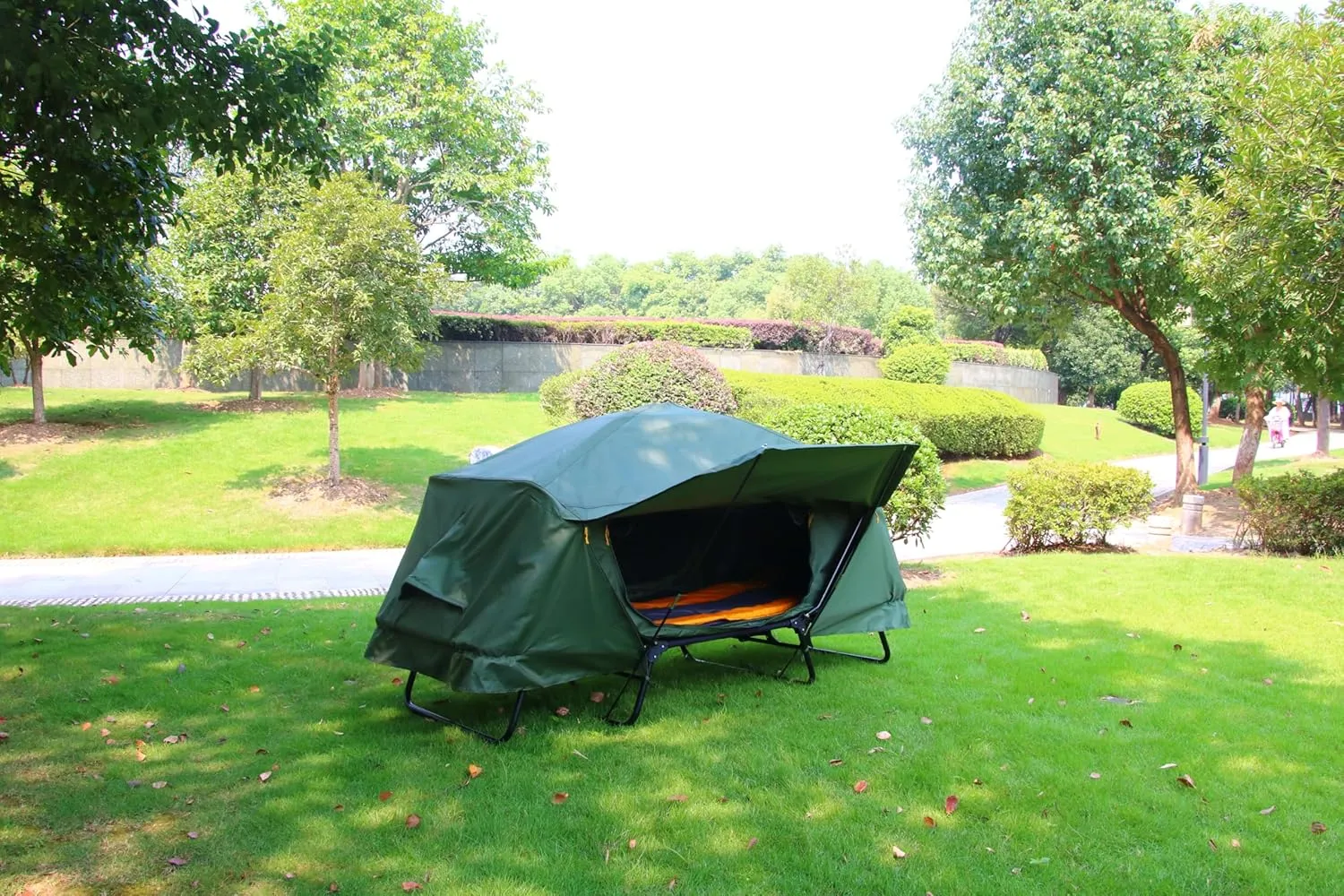 Foldable Camping Tent with Bed, 2 Layers High Elevated Fishing Tent, Waterproof Portable Sleeping Cot for Outdoor Garden Balcony