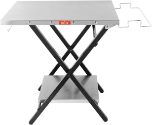 Foldable Grill Table with Extra Storage Bottom Shelf, Outdoor Indoor Foldable Outdoor Grill Stand Table with Garage Rack & Tissue Holder,Easy Set-up, 30" x 24", Silver