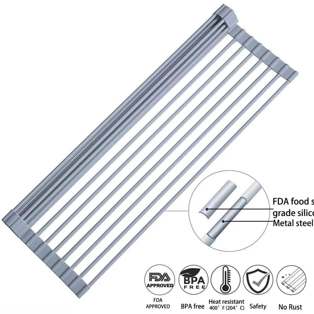 Foldable Over Sink Dish Drying Rack - Space-Saving Kitchen Organizer