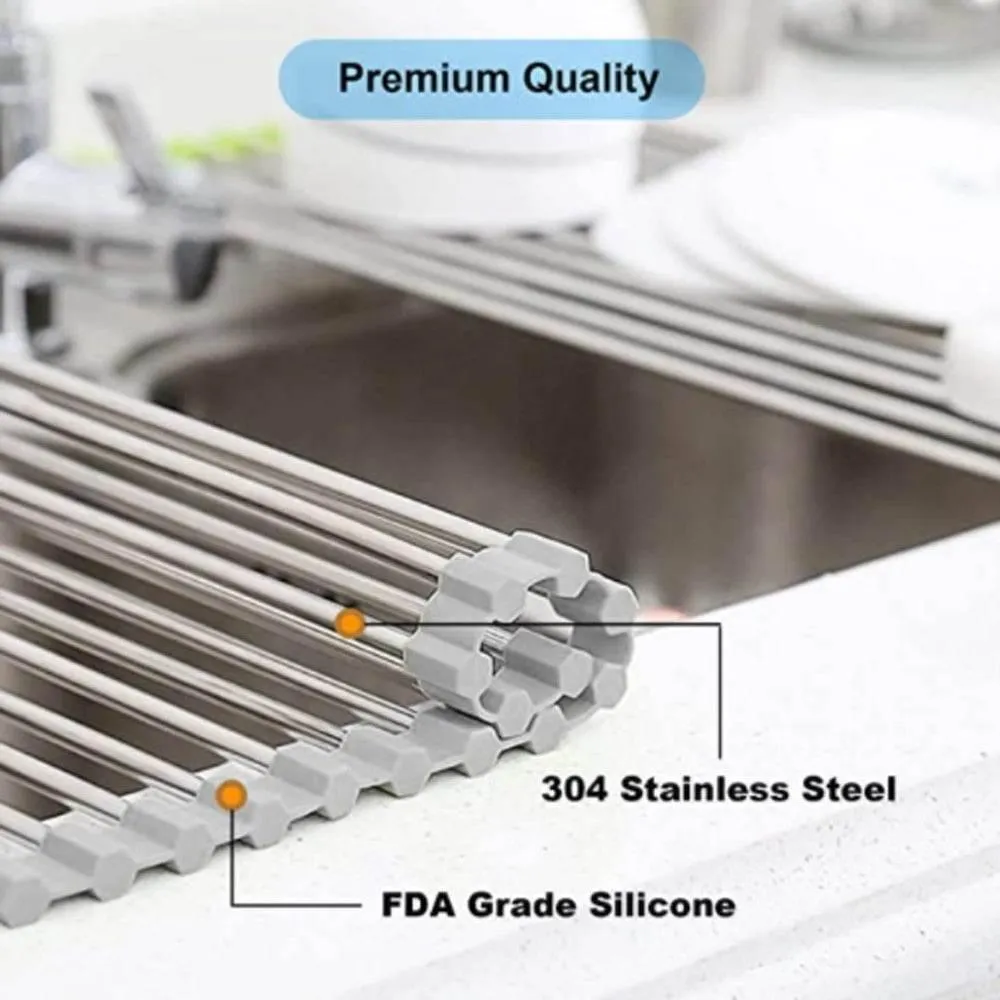 Foldable Over Sink Dish Drying Rack - Space-Saving Kitchen Organizer