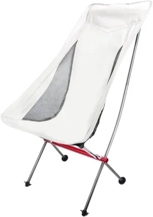 Folding Chair Fishing Chair Camping Mesh Breathable Moon Chairfor Outdoor, Travel, Hiking, Camp, Black