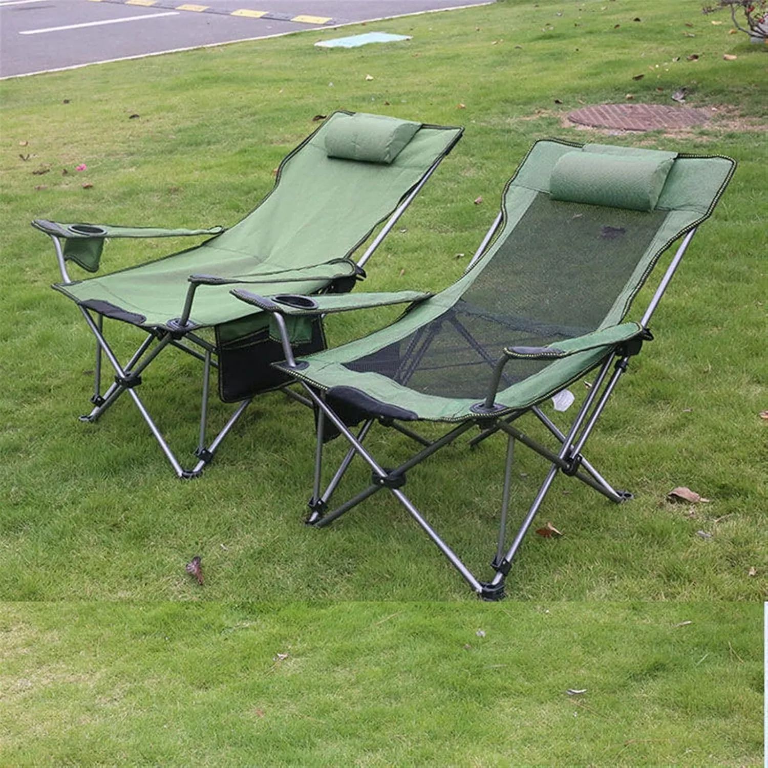 Folding Portable Stools Outdoor Folding Chair Recliner(Orange) (Grey One Size)